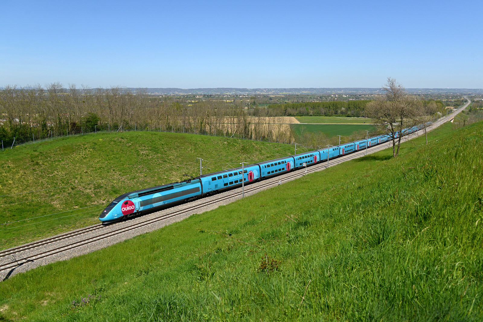 TGV Dasye 784 of SNCF (Société Nationale des Chemins de fer Français) at Saint-Sorlin-en-Valloire, France