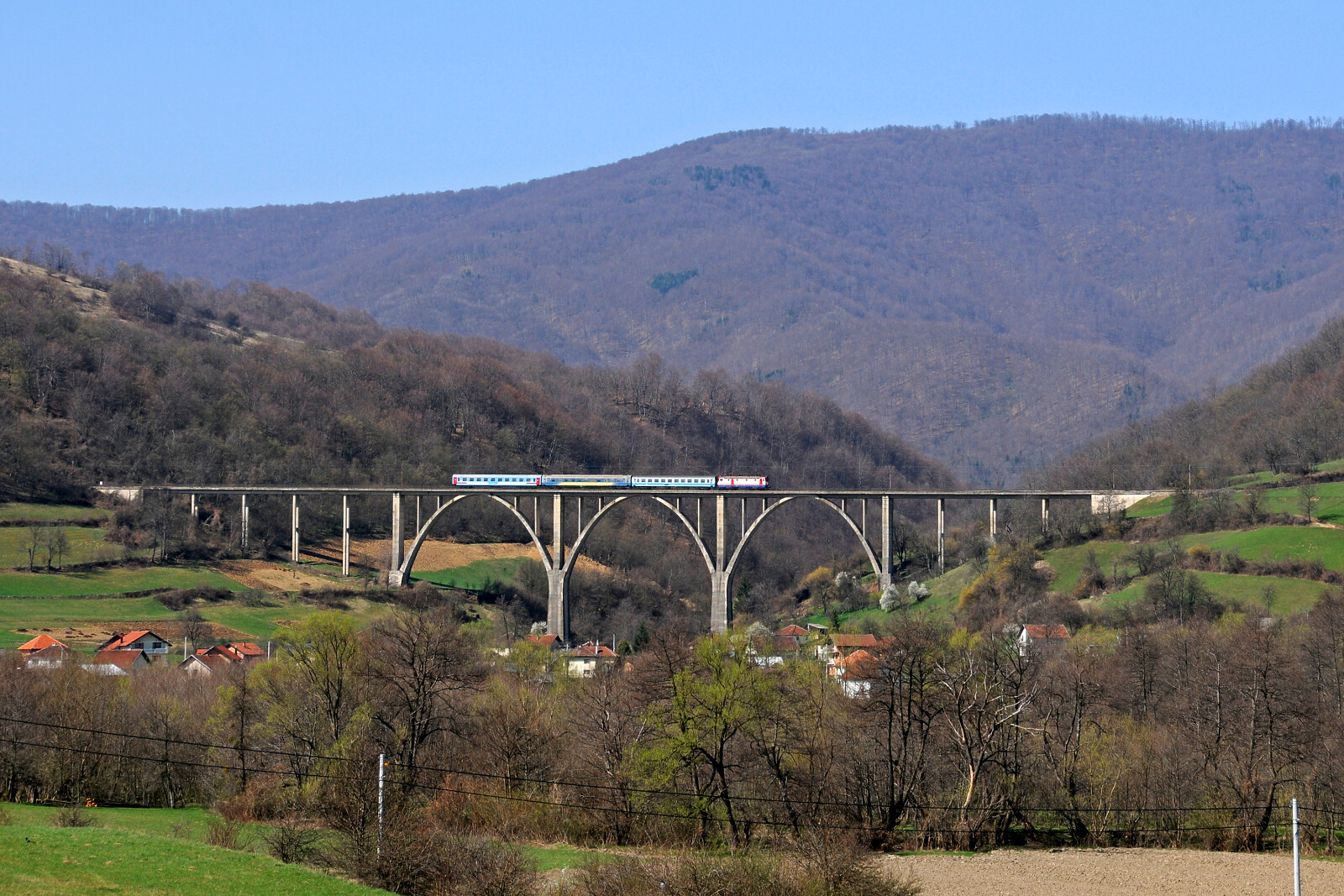 JŽ 441 of ŽFBH (Željeznice Federacije Bosne i Hercegovine) between Raštelica and Tarčin, Bosnia and Herzegovina