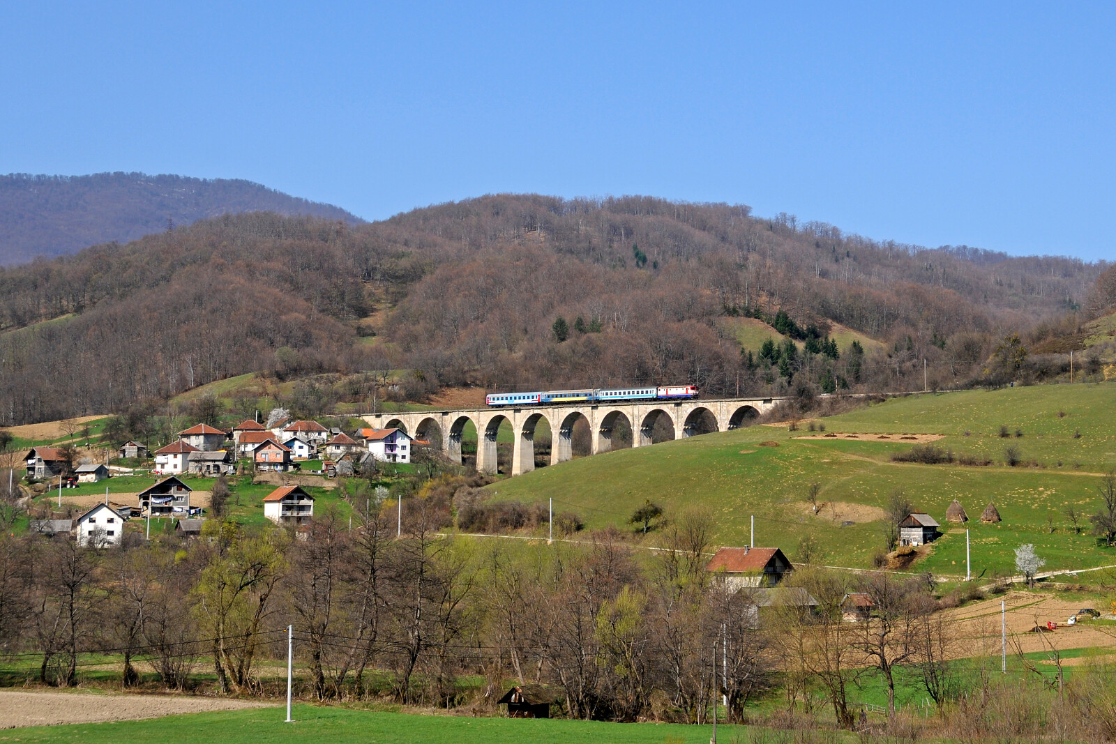 JŽ 441 of ŽFBH (Željeznice Federacije Bosne i Hercegovine) between Raštelica and Tarčin, Bosnia and Herzegovina