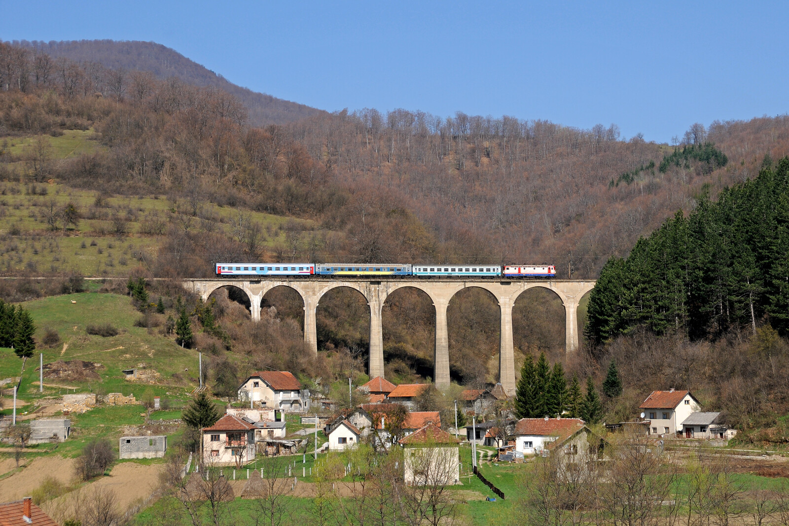 JŽ 441 of ŽFBH (Željeznice Federacije Bosne i Hercegovine) between Raštelica and Tarčin, Bosnia and Herzegovina