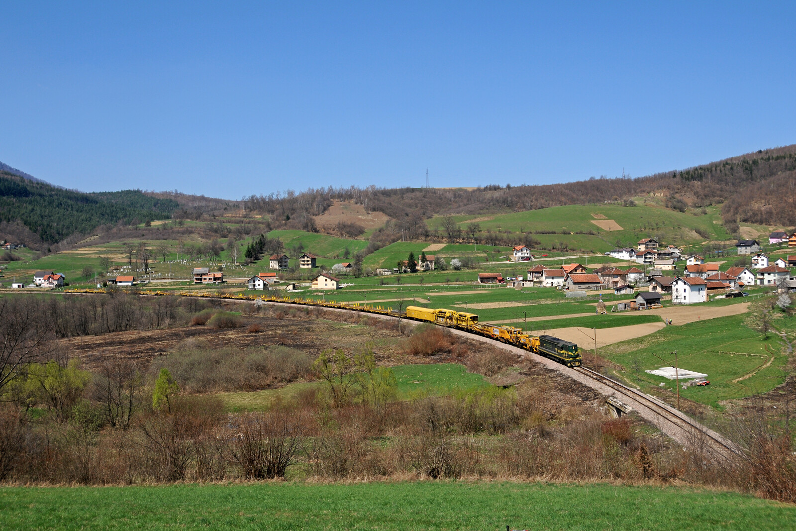 JŽ 661 of ŽFBH (Željeznice Federacije Bosne i Hercegovine) between Tarčin and Pazarić, Bosnia and Herzegovina