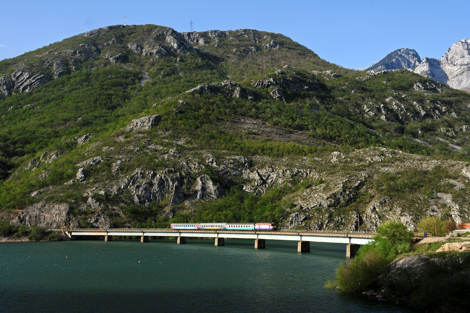 JŽ 441 911 of ŽFBH (Željeznice Federacije Bosne i Hercegovine) between Drežnica and Jablanica, Bosnia and Herzegovina