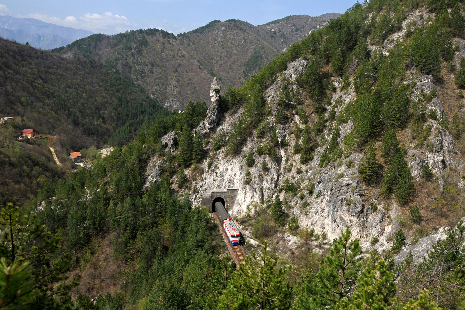 JŽ 441 912 of ŽFBH (Željeznice Federacije Bosne i Hercegovine) between Ovčari and Bradina, Bosnia and Herzegovina