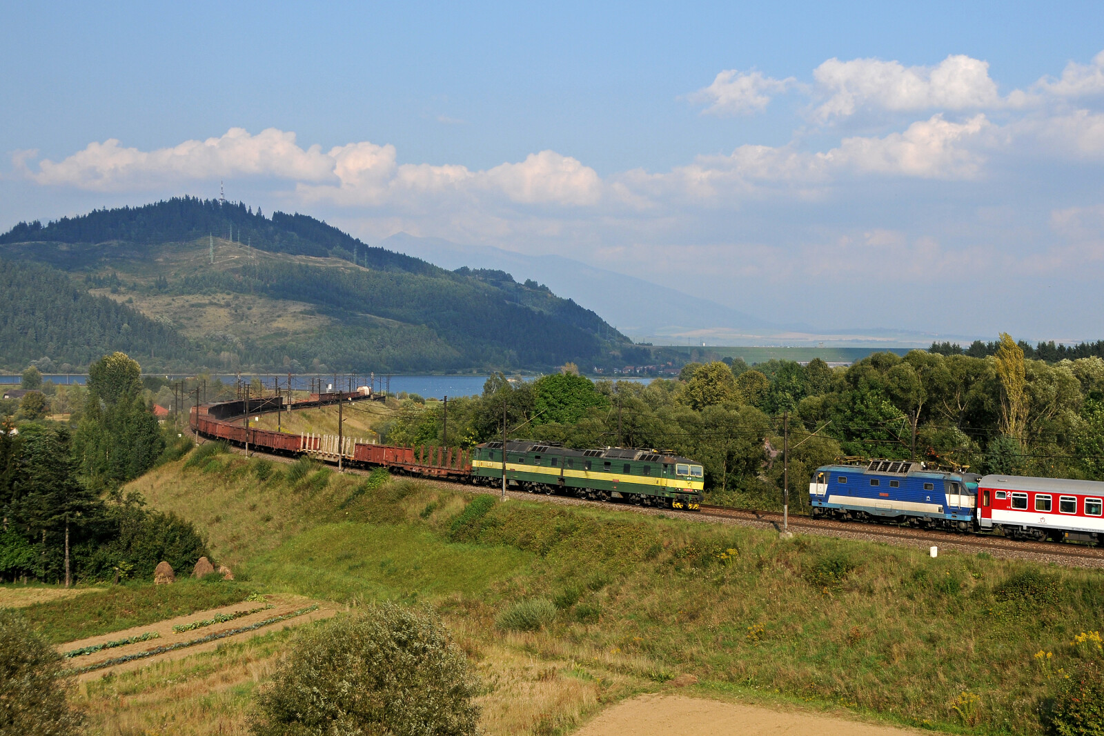 Class 131 of ZSSK (Železničná spoločnosť Slovensko) between Liptovská Teplá and Liptovské Vlachy, Slovakia