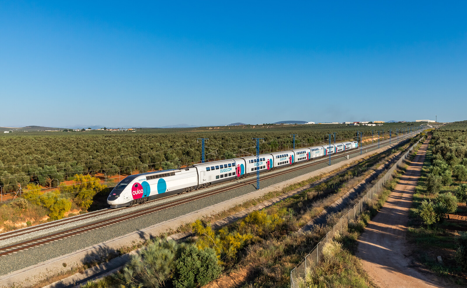TGV Euroduplex (2N2) 813 of SNCF (Société Nationale des Chemins de fer Français) at Casariche, Spain