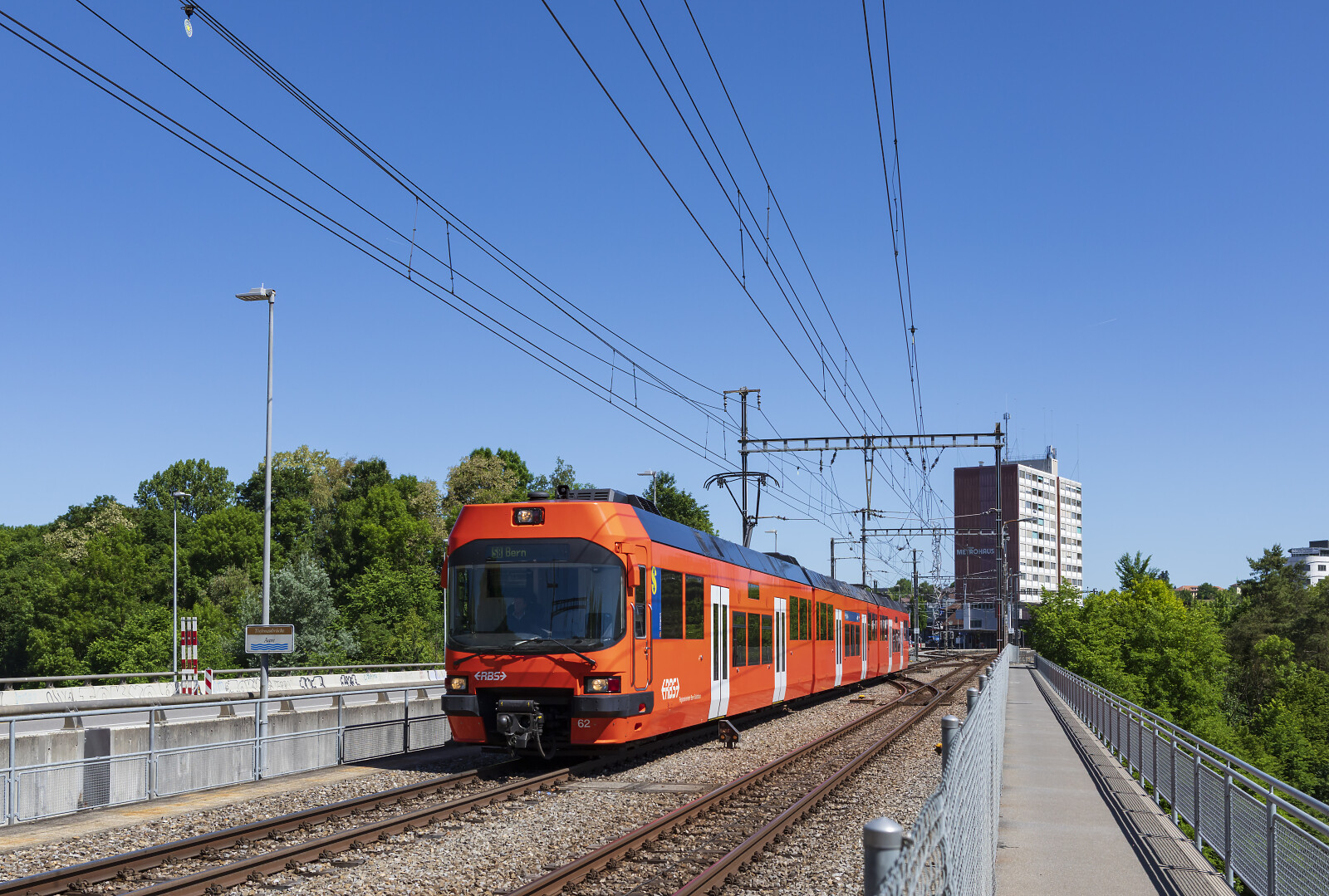 Be 4/12 62 of RBS (Regionalverkehr Bern-Solothurn) between Worblaufen and Bern Tiefenau, Switzerland