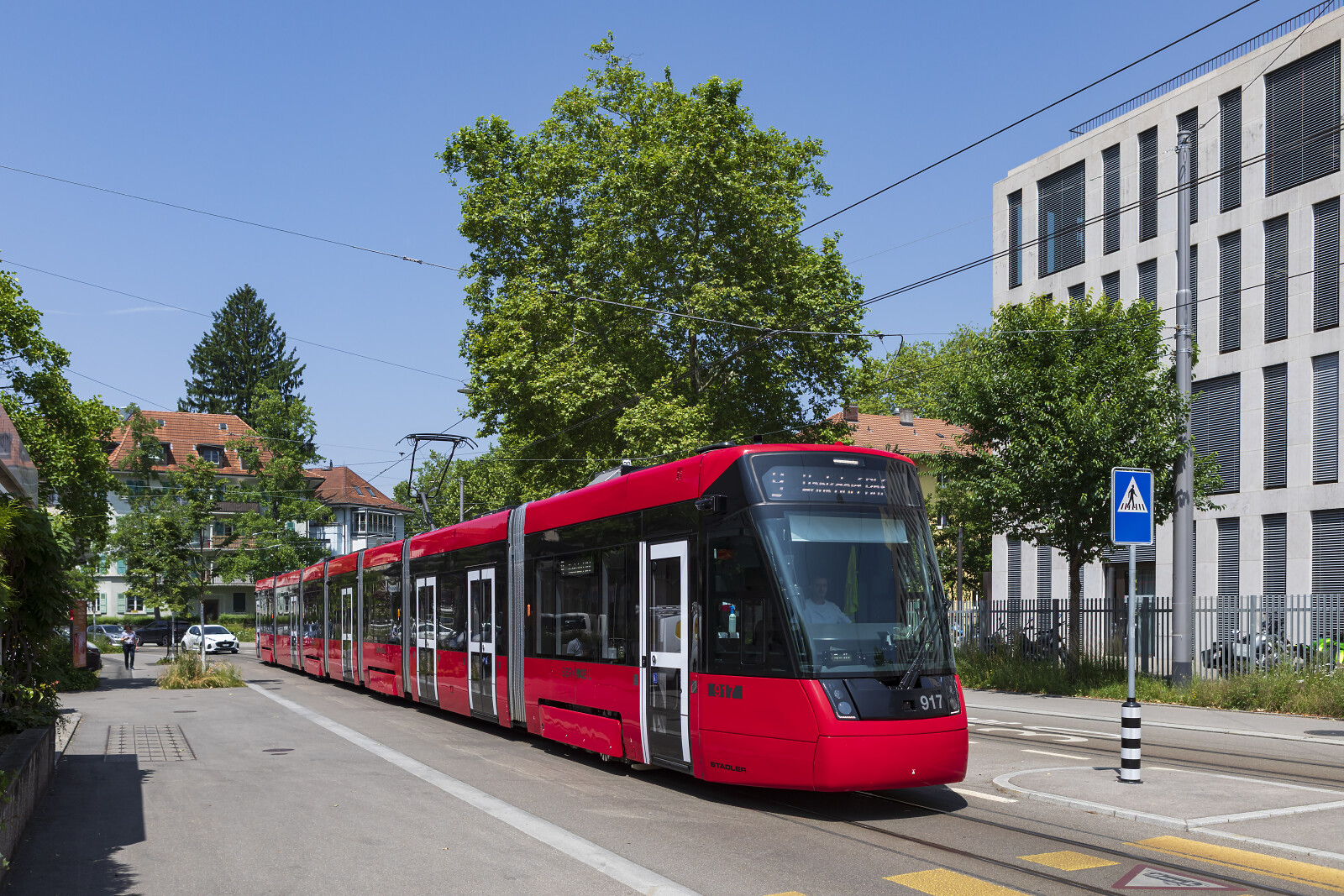 Be 6/8 917 of SVB (Städtische Verkehrsbetriebe Bern (Bernmobil)) at Bern (Guisanplatz Expo), Switzerland