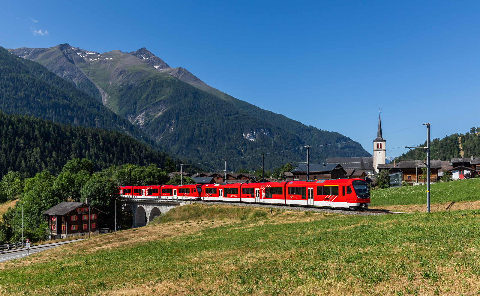 ABeh 8/12 311 of MGB (Matterhorn Gotthard Bahn) between Lax and Fiesch Sport- & Feriencenter, Switzerland