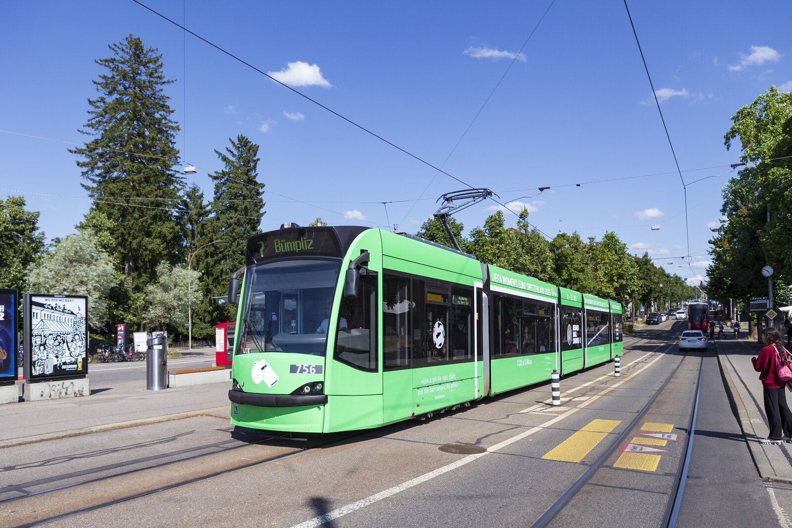 Be 4/6 756 of SVB (Städtische Verkehrsbetriebe Bern (Bernmobil)) at Bern (Helvetiaplatz), Switzerland