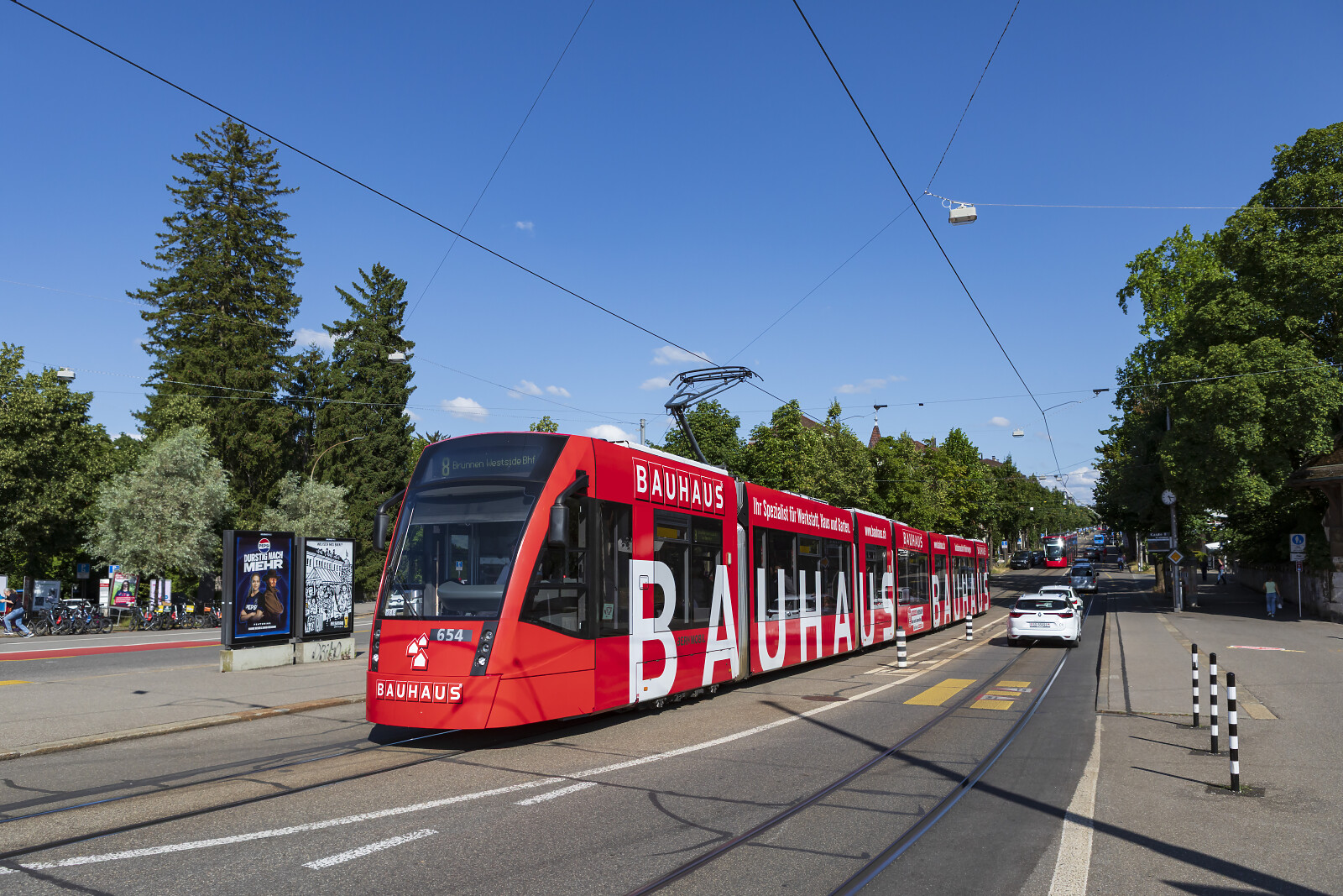 Be 6/8 654 of SVB (Städtische Verkehrsbetriebe Bern (Bernmobil)) at Bern (Helvetiaplatz), Switzerland
