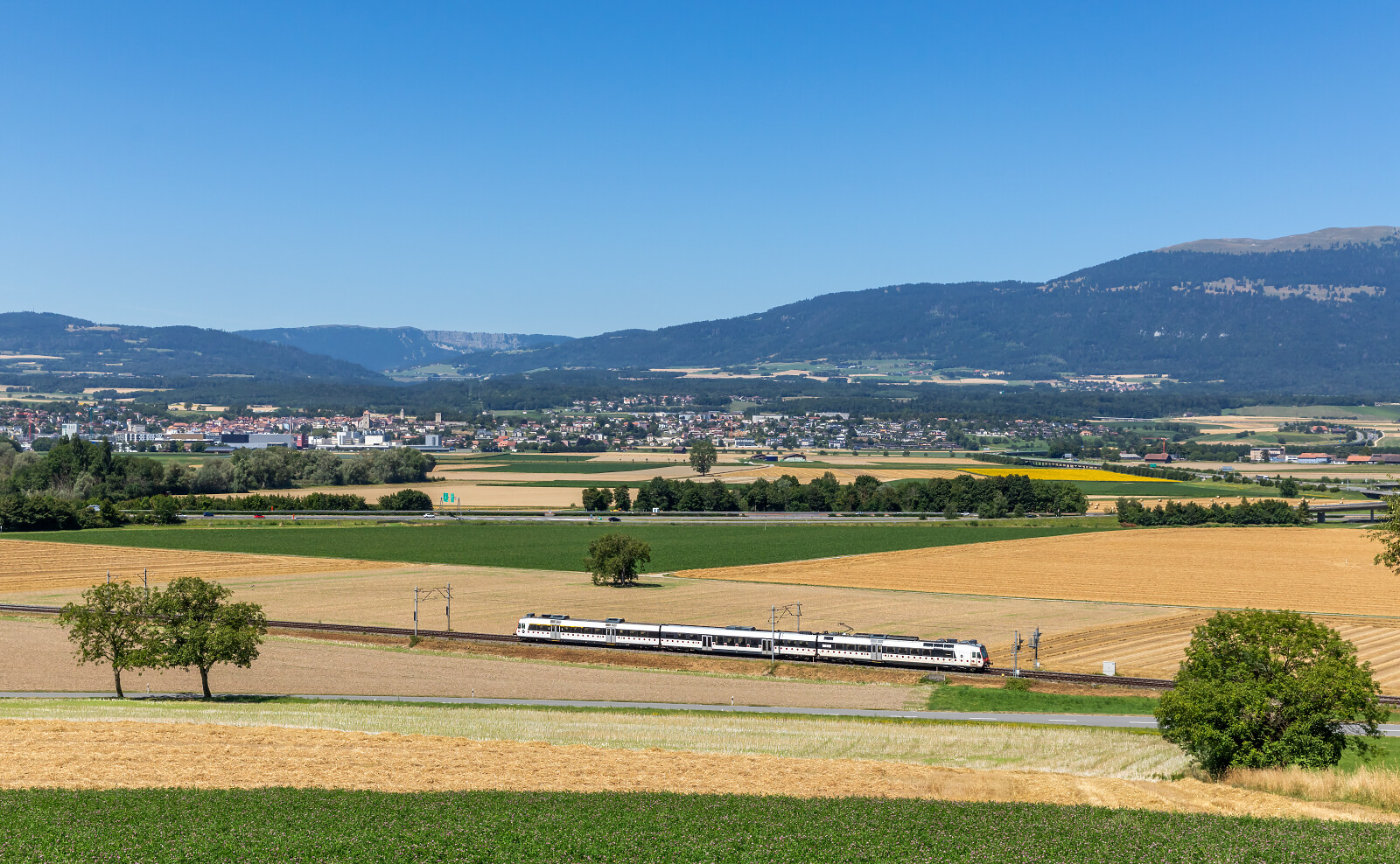 RBDe 560 "Domino" of SBB (Schweizerische Bundesbahnen) between Essert-Pittet and Chavornay, Switzerland