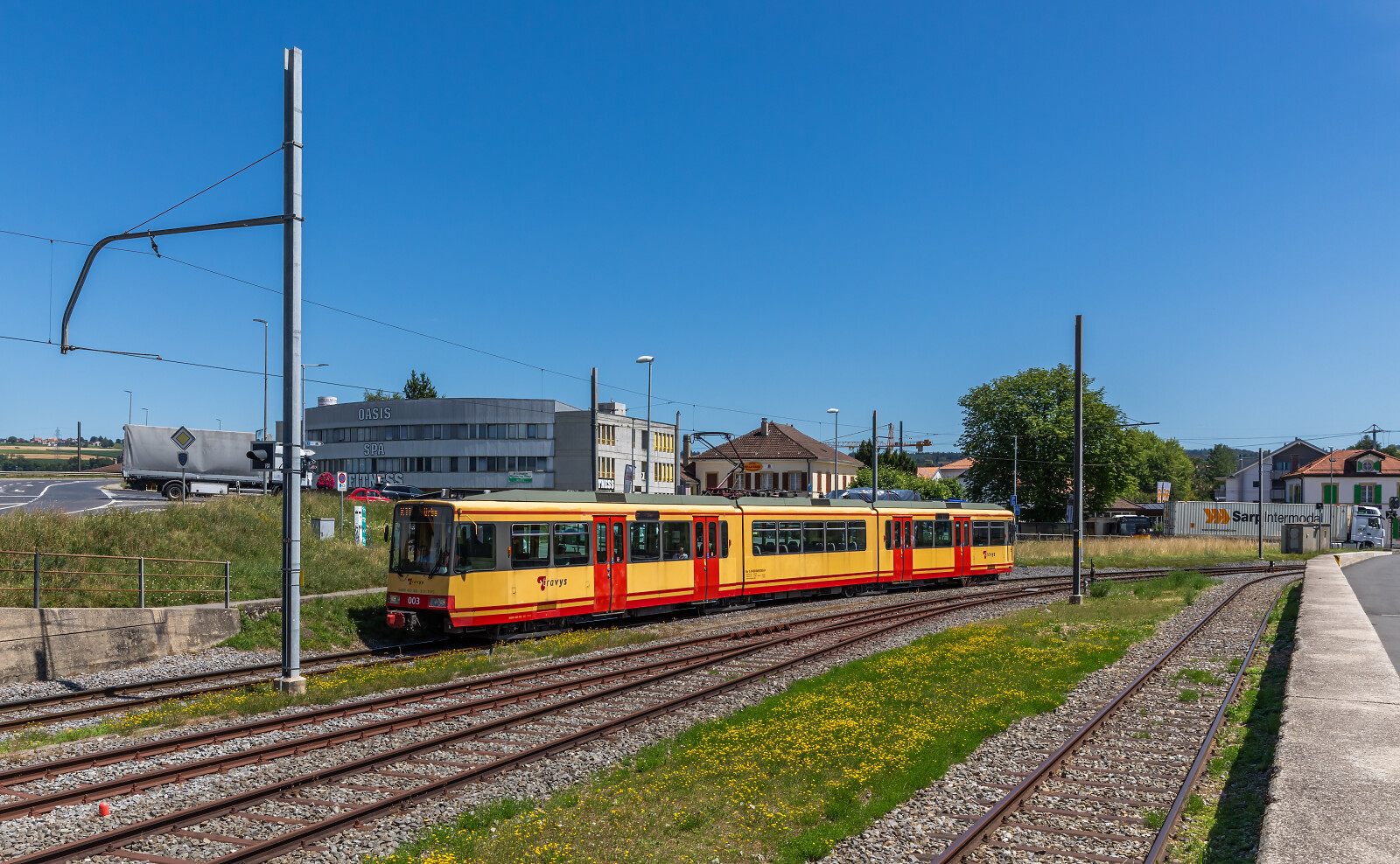 450 003 of TRAVYS (Transports Vallée de Joux – Yverdon-les-Bains – Ste-Croix) at Chavornay, Switzerland